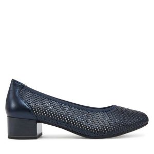 Czółenka Caprice. Niebieskie czółenka Caprice, bez wzorów, bez obcasa, bez zapięcia. Za 339,99 zł.