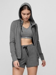 4F Bluza treningowa damska S. Szare bluzy 4f, s, bez wzorów, z dzianiny, bez kaptura. Za 179,99 zł.