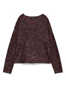 Vero Moda Sweter w kolorze ciemnofioletowym rozmiar: XL. Różowe swetry oversize Vero Moda, s, bez wzorów, z materiału, bez ramiączek. Za 82,99 zł.