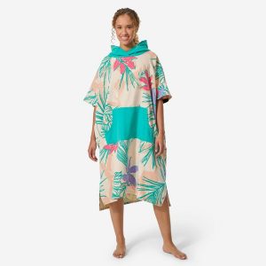 Ponczo plażowe Decathlon 500 Lumi. Brązowe szlafroki DECATHLON, m, bez wzorów, z bawełny, z kapturem. Za 149,99 zł.
