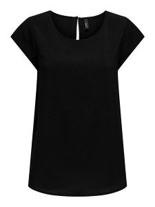 ONLY Bluzka "Nova"w kolorze czarno-białym rozmiar: 40. Białe bluzki ONLY, bez wzorów, z wiskozy, bez kołnierzyka, bez ramiączek. Za 43,88 zł.