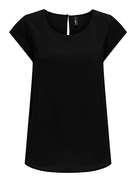 ONLY Bluzka "Nova"w kolorze czarno-białym rozmiar: 40. Białe bluzki ONLY, bez wzorów, z wiskozy, bez kołnierzyka, bez ramiączek. Za 52,67 zł.