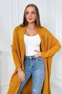 Sweter z rękawami typu nietoperz musztardowy. Swetry klasyczne KESI, l, z wełny, bez kołnierzyka, plus size. Za 123,43 zł.