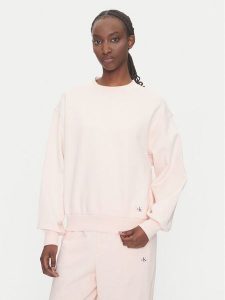 Calvin Klein Jeans Bluza LV047B238G Różowy Regular Fit. Czerwone bluzy Calvin Klein Jeans, xs, bez wzorów, z bawełny, bez kaptura. Za 279,99 zł.