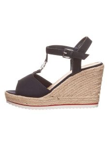 Tom Tailor Sandały w kolorze granatowym na koturnie rozmiar: 40. Niebieskie sandały Tom Tailor, bez wzorów, z otwartym noskiem, bez obcasa, na koturnie, bez zapięcia. Za 56,66 zł.