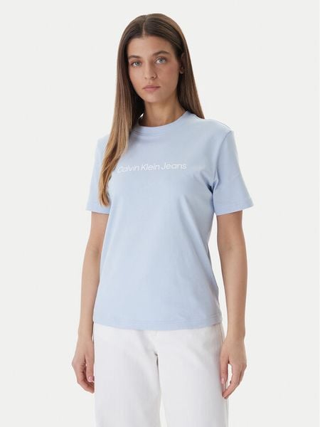 Calvin Klein Jeans T-Shirt LV047C912G Niebieski Regular Fit. Niebieskie t-shirty Calvin Klein Jeans, xl, bez wzorów, z bawełny, bez kołnierzyka, bez ramiączek. Za 169,99 zł.