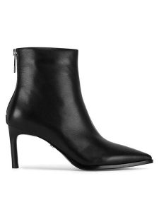 Gino Rossi Botki WGA3277-1Z Czarny. Czarne botki Gino Rossi, bez wzorów, ze skóry, bez obcasa, na szpilce, bez zapięcia. Za 449,99 zł.