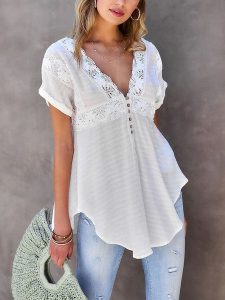 Milan Kiss Bluzka w kolorze białym rozmiar: L. Białe bluzki Milan Kiss, l, bez wzorów, z koronki, bez kołnierzyka, bez ramiączek. Za 104,89 zł.