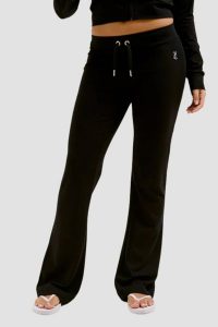 JUICY COUTURE Czarne spodnie dresowe Single Jersey Apollo Low Rise. Czarne spodnie dresowe Juicy Couture, s, bez wzorów, z dresówki. W wyprzedaży za 227,99 zł.