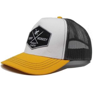 Czapka Trucker - 5 Paneli / Dorośli / Jeden rozmiar (Żółty/Szary). Szare czapki SURF MONKEY, z aplikacjami, z bawełny, eleganckie. Za 135,96 zł.