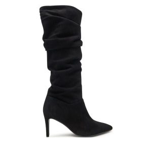 Kozaki Baldowski. Czarne kozaki Baldowski, bez wzorów, bez obcasa, na szpilce, bez zapięcia. Za 779,99 zł.