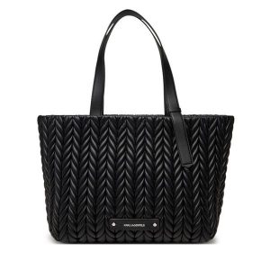 Torebka KARL LAGERFELD. Czarne shopper bag KARL LAGERFELD, bez wzorów, bez dodatków. Za 689,99 zł.