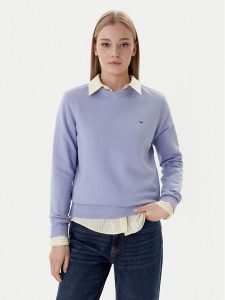 Tommy Jeans Bluza Flag DW0DW19959 Niebieski Regular Fit. Niebieskie bluzy Tommy Jeans, xxs, bez wzorów, z bawełny, bez kaptura. Za 249,99 zł.