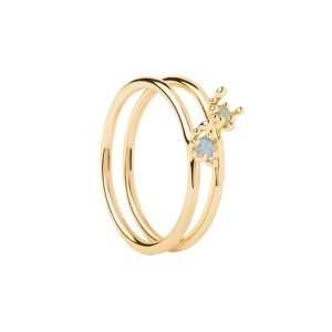 P D Paola Pierścionek P D Paola Color - 925 sterling silver i srebro i pozłacany Pierścionki 1 ct Damski. Szare pierścionki P D Paola, z cyrkonią, pozłacane. Za 357,99 zł.