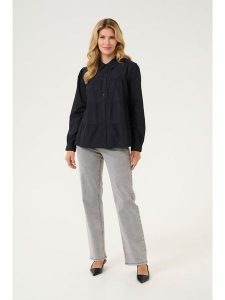 Kaffe Koszula w kolorze czarnym rozmiar: 40. Czarne koszule Kaffe, bez wzorów, z bawełny, bez kołnierzyka, bez ramiączek. Za 83,03 zł.