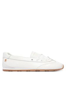 Tommy Hilfiger Baleriny Bella Ballet Sneaker FW0FW09449 Biały. Białe balerinki TOMMY HILFIGER, bez wzorów, ze skóry, bez obcasa, bez zapięcia. Za 449,99 zł.