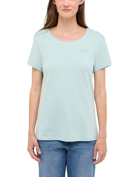 Damski T-Shirt Mustang Style Alma Blue Haze 1016511 5069. Niebieskie t-shirty Mustang, xs, bez wzorów, bez kołnierzyka, bez ramiączek. Za 79,99 zł.