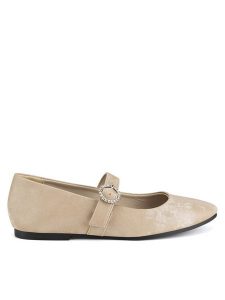 JENNY Baleriny HY2T616-7 Beżowy. Brązowe balerinki Jenny, bez wzorów, z materiału, bez obcasa, bez zapięcia. Za 119,99 zł.