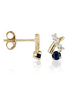 OR ÉCLAT Złote kolczyki-wkrętki "Bleu précieux" z cyrkoniami rozmiar: onesize. Niebieskie kolczyki OR ÉCLAT, z cyrkonią, złote. Za 382,99 zł.