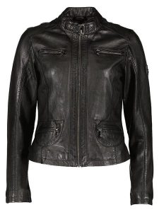 HIS Skórzana kurtka w kolorze czarnym rozmiar: 44. Czarne kurtki HIS, bez wzorów, ze skóry, bez kaptura. Za 478,99 zł.