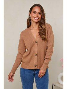 Soft Cashmere Kardigan w kolorze karmelowym rozmiar: 34/36. Brązowe kardigany Soft Cashmere, ze splotem. Za 148,95 zł.