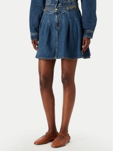 Tommy Hilfiger Spódnica jeansowa WW0WW50965 Niebieski Straight Fit. Niebieskie spódnice TOMMY HILFIGER, s, bez wzorów, z bawełny. Za 462,99 zł.