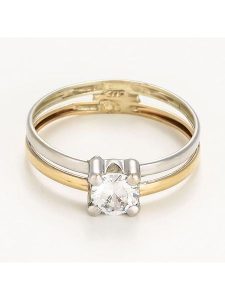 OR ÉCLAT Złoty pierścionek "Suerte" rozmiar: 50. Szare pierścionki OR ÉCLAT, z cyrkonią, złote. Za 717,99 zł.