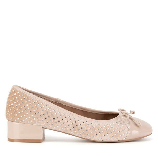 Baleriny Nine West. Brązowe balerinki Nine West, bez wzorów, bez obcasa, bez zapięcia. Za 229,99 zł.