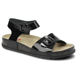 Czarne Sandały Big Star Skórzane Buty Damskie. Czarne sandały Big Star, bez wzorów, z syntetyku, bez obcasa, na platformie, bez zapięcia. Za 119,00 zł.