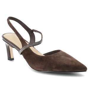 Czółenka damskie S.Barski, cholewka ze skóry naturalnej zamszowej elegancki fason smukły obcas klasyczny design, brązowe, CR61-3048. Brązowe czółenka S.BARSKI, bez wzorów, ze skóry, bez obcasa, na obcasie, bez zapięcia. Za 309,00 zł.