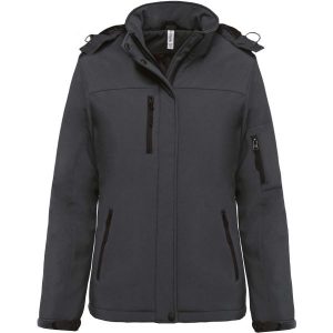 Parka dla kobiet Kariban Softshell doublée capuche. Czarne kurtki KARIBAN, na zimę, bez wzorów, z softshellu, bez kaptura. Za 421,00 zł.
