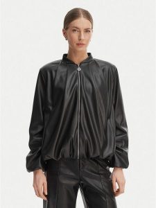 Rinascimento Kurtka z imitacji skóry CFC0127530003 Czarny Relaxed Fit. Czarne kurtki Rinascimento, xs, bez wzorów, ze skóry, bez kaptura. Za 558,99 zł.