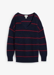 Sweter oversized. Niebieskie swetry klasyczne bonprix, bez kołnierzyka. Za 99,99 zł.
