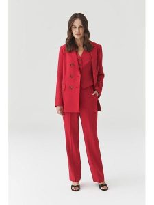 TATUUM Spodnie w kolorze czerwonym rozmiar: 36. Czerwone spodnie z wysokim stanem Tatuum, bez wzorów, z materiału, z podwyższonym stanem. Za 198,45 zł.