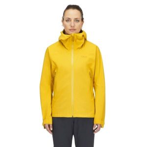 Kurtka przeciwdeszczowa damska Rab Women's Downpour Light Jacket z kapturem. Żółte kurtki RAB, s, bez wzorów, z kapturem. Za 539,99 zł.