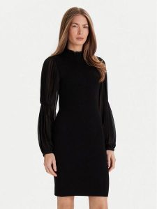 French Connection Sukienka dzianinowa 71ZBU Czarny Slim Fit. Czarne sukienki French Connection, m, bez wzorów, z dzianiny, bez kołnierzyka, bez ramiączek. Za 689,99 zł.