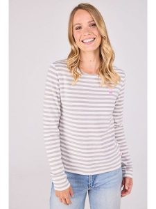 LIEBLINGSSTÜCK Koszulka "Calista" w kolorze szaro-białym rozmiar: XL. Szare bluzki LIEBLINGSSTÜCK, xl, bez wzorów, z bawełny, bez kołnierzyka, bez ramiączek. Za 131,74 zł.