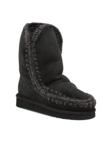 Mou Śniegowce Eskimo Boot 24 FW101000A Czarny. Czarne buty zimowe Mou, ze skóry, bez obcasa, bez zapięcia. Za 969,99 zł.