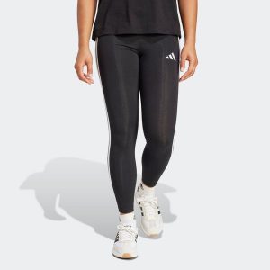 Legginsy fitness damskie ADIDAS. Czarne legginsy ADIDAS, bez wzorów, z bawełny. Za 129,99 zł.