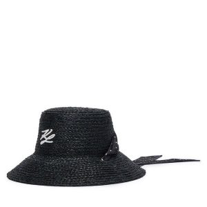 Kapelusz KARL LAGERFELD. Czarne kapelusze KARL LAGERFELD, bez wzorów. Za 529,99 zł.