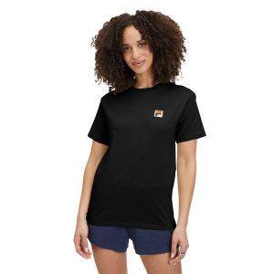 Koszulka damska FILA Liebstadt. Czarne bluzki Fila, xs, bez wzorów, casualowe, bez kołnierzyka, bez ramiączek. Za 69,99 zł.