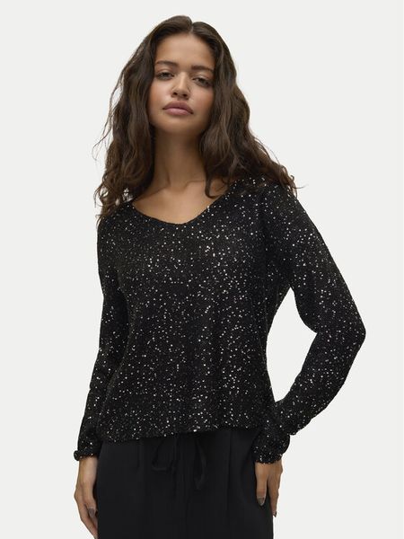 Vero Moda Bluzka Leilani 10318223 Czarny Loose Fit. Czarne bluzki Vero Moda, xs, bez wzorów, z syntetyku, bez kołnierzyka, bez ramiączek. Za 89,99 zł.
