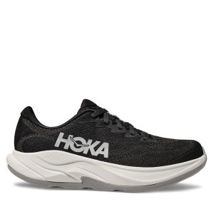 Buty do biegania Hoka. Czarne buty sportowe Hoka, bez wzorów, bez zapięcia, do biegania. Za 449,99 zł.