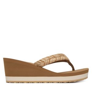 Japonki Tommy Hilfiger. Brązowe klapki TOMMY HILFIGER, bez wzorów, bez obcasa. Za 229,99 zł.