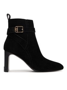 Liu Jo Botki Laila 01 SF5017 PX002 Czarny. Czarne botki Liu Jo, bez wzorów, ze skóry, bez obcasa, na słupku, bez zapięcia. Za 539,99 zł.