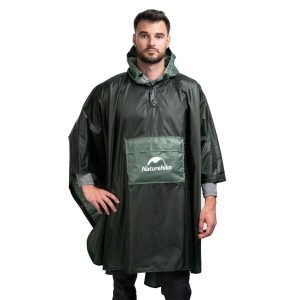 Peleryna Przeciwdeszczowa Naturehike Color Matching Raincoat. Zielone kurtki NATUREHIKE, uniwersalny, bez wzorów, bez kaptura. Za 151,11 zł.