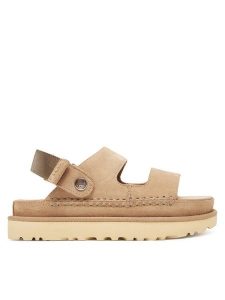 Ugg Sandały W Goldenstar Glide 1167399 Beżowy. Brązowe sandały Ugg, bez wzorów, ze skóry, bez obcasa, na płaskiej podeszwie, bez zapięcia. Za 509,99 zł.