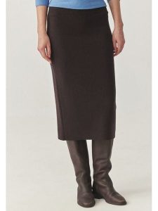 TATUUM Spódnica w kolorze ciemnobrązowym rozmiar: XL. Brązowe spódnice Tatuum, na co dzień, xl, bez wzorów, midi. Za 208,83 zł.