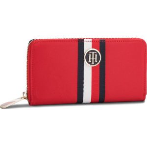 Duży Portfel Damski TOMMY HILFIGER - Poppy Lrg Za Wallet AW0AW05858 901. Czerwone portfele marki TOMMY HILFIGER, z materiału. Za 279,00 zł.