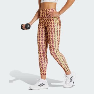 Legginsy adidas x FARM Rio 7/8. Czerwone legginsy ADIDAS, bez wzorów, z materiału. W wyprzedaży za 200,20 zł.